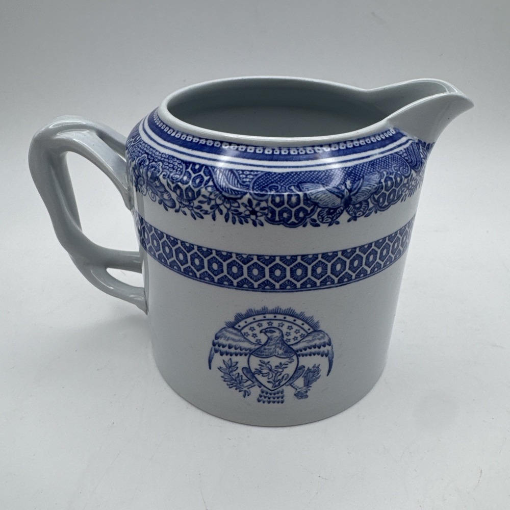 Copeland Spode Heritage Blue Creamer Eagle Milk‎ Jug Coffee Tea Vtg Americana 4"